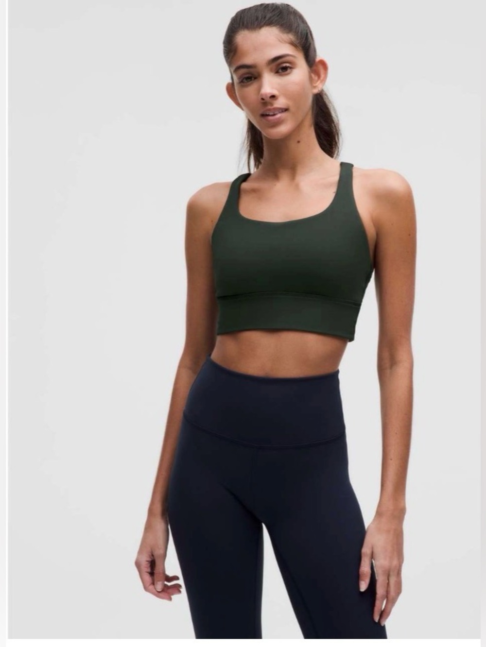 Lululemon Energy Longline Bra Medium Support B-D Cups Green , size 6